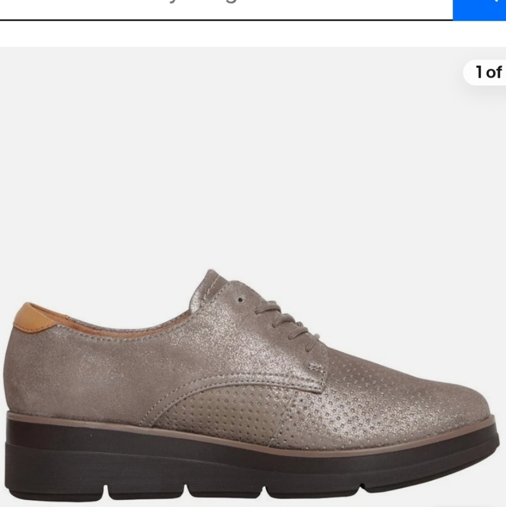 Clarks Women's Shaylin Lace Oxfords Platinum, Size 9.5